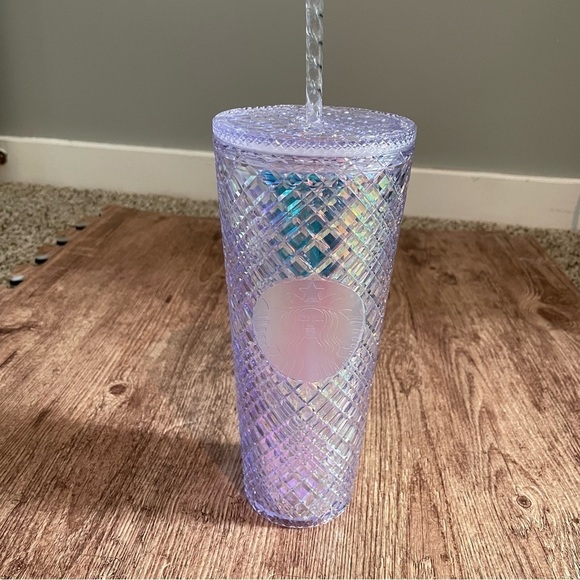 Starbucks 2019 Holiday Season Iridescent Cold Cup Bling Platinum - Picture 1 of 3